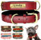 SEOUGEE Hundehalsband aus echtem Leder, personalisierbar, weich gepolstert, strapazierfähig, mit individuell graviertem Namensschild, verstellbar für kleine, mittelgroße und große Hunde (XL, Rot,
