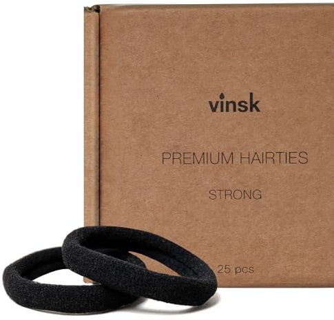 vinsk® UNISEX Haargummis Damen & Herren in großem Set [25St.] | Schonendes Soft Haargummi Herren & Damen | Elastische Haargummis schwarz mit starkem Halt | Vielseitiges Zopfgummi für Man Bun uvm.