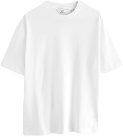 NEXT Herren Locker T-Shirt aus 100% Baumwolle mit Rundhalsausschnitt