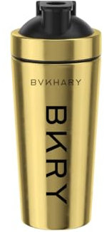 bvkhary BKRY Protein Shaker Bottle - 739ml - BPA-Free, Leak-Proof - Ideal for Mixing Protein Powders and Supplements - Gym - Metal - Stainless Steel (GOLD)
