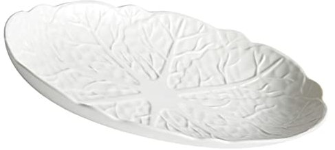 GRIRIW Plato De Cerámica Para Cocinar y Servir Pescado Al Vapor Diseño Ovalado Para Reuniones Familiares y Eventos Plato De Comida Multifuncional Cerámica Resistente y Elegante