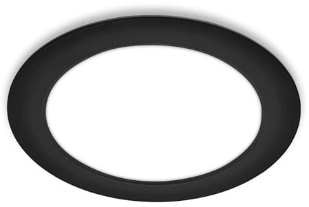 BRILONER - 1x LED Einbaustrahler 230V flach, neutralweißes Licht, 18W 1980lm, LED Spot, Deckenspots, Spots 230V, Einbauleuchten, Einbauspots, Deckenstrahler, 22 x 3 cm (DxH), Schwarz