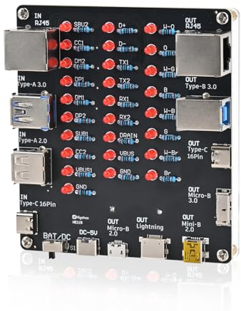 BANRIA 9-in-1 USB Kabeltester Lötbausatz | DIY Elektronik Prüfgerät, Kabelprüfer Lernprojekt für USB-C, USB-A, RJ45, Lightning, Micro USB und weitere Anschlüsse