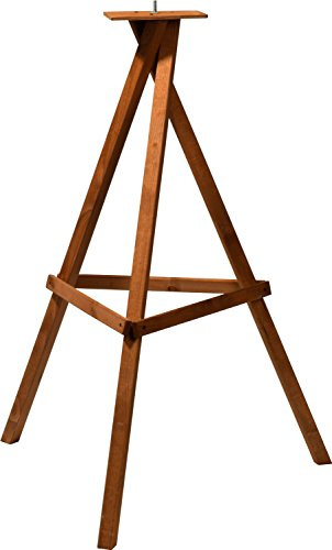 dobar® 33326e Vogelfutterhaus-Ständer - Ständer für Vogelfutterhäuser aus Kiefernholz - Dreibein Futterhausständer lasiert - 60 x 60 x 90 cm - Braun