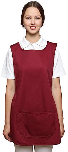 Mirabella Health & Beauty Unisex Hygea Tabard Apron Maroon Burgundy S