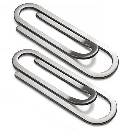 CKLT Man scheinklammer, Metall, Messing, Edelstahl, schmal, Kartenhalter und Büroklammer - silber - Mittel