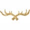 Hansmeier Geweih Kleiderhaken Garderobenhaken - Gold - Für Außen, Innen, Balkon & Garten - 49 cm - Hirschgeweih - Garderobe - Hohe Tragkraft