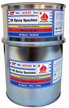 1,8 kg / 3 L STC 2K Epoxy Spachtelmasse LEICHT Set Bootsspachtel Set Epoxyspachtel (1,8 kg / 3 L Set)