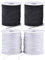 Stretchy String for Bracelets, 4 Rolls 1 mm Sturdy Elastic String Elastic Cord for Jewelry Making, Necklaces, Beading (2 Black+ 2 White)