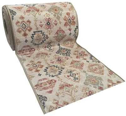 Exma Alfombra de Pasillo Antideslizante | Alfombra Pasillo Estampados | Fácil Limpieza | Alfombra Pasillero | Venta por Metros | 100cm x 57cm - Arabe Beige