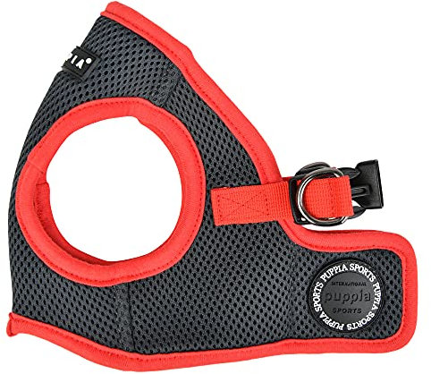 Puppia Soft Harness II - Weiches Westengeschirr für kleine und mittelgroße Hunde - sehr komfortabel und leicht anzuziehen, PATD-HB1770-GY-S, Grau, S
