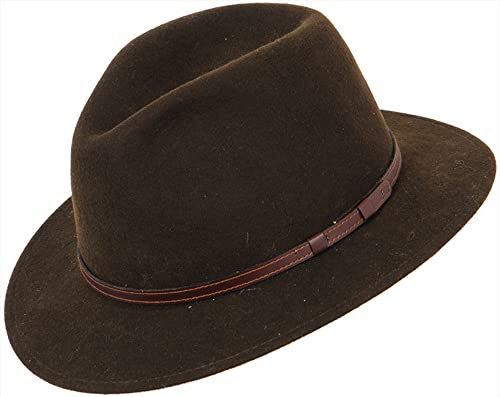 Lodenhut Roll-Jagdhut aus 100% Wolle Wollhut Faustmann Outdoorhut Oliv/grün super komfortabel & langlebig Herren Faustmann atmungsaktiver Angelhut Jagdhut (Braun, 58)