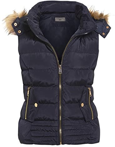 SS7 Womens Quilted Gilet Bodywarmer Sleeveless Jacket in Plus Sizes Navy