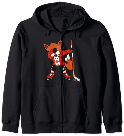 Dabbing Fox Canada Eishockey-Fans Jersey Dab Wintersport Kapuzenjacke