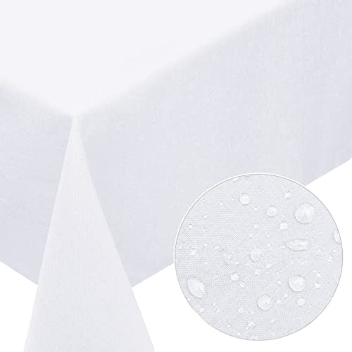 Tischdecke (eckig 130 x 260 cm, Weiss) Tischdecke rechteckig, Tischdecke Outdoor rechteckig, Gartentischdecke rechteckig, Tischdecke Abwaschbar