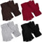 SATINIOR 4 Paar Winter Halbfinger Handschuhe Gestrickte Fingerlose Fäustlinge Warme Dehnbare Handschuhe für Damen und Herren, Schwarz, Rot, Braun, Hellgrau, 6.7 x 3.54 inches