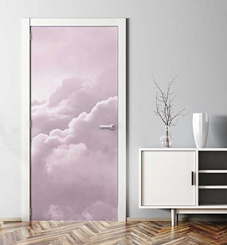 MyMaxxi | Tür bekleben mit Türtapete Selbstklebend 90x200 Wolken rosa |Tür verschönern mit Türfolie | Türaufkleber XXL Aufkleber Folie | Türposter Türklebefolie für jedes Zimmer -