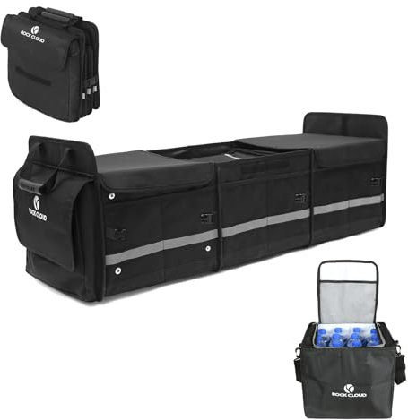 Rock Cloud Robuster Kofferraum-Organizer mit Kühltasche, mehrere Fächer, zusammenklappbar, für Auto, SUV, LKW, Minivan, Limousine