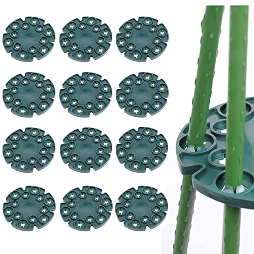 WAIZHIUA 12 empuñaduras de caña de Wigwam con 12 agujeros, soporte de caña de 13,5 cm, soporte de caña de bambú para plantas trepadoras, frijoles, tomates dulces