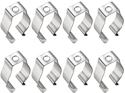 PATIKIL T8 U Clip Supporto Staffa, 12pz Nichel Manganese Acciaio Lampada Tubo Supporto Sostituzione Montaggio Accessori per LED Luce Tubo Fluorescente