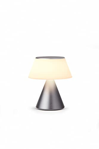 Lexon LUMA M LED Schreibtischlampe, kabellose Tischlampe mit Touchdimmer und Synchronisation Multi-Lampen, 9 Lichtfarben für Büro, Schlafzimmer und Nachttisch, Metall