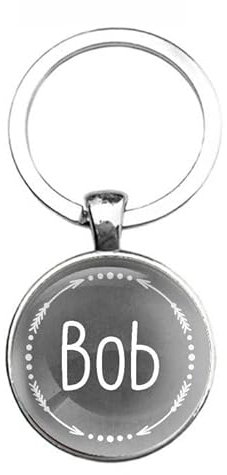 Schlüsselanhänger Glas - Bob, silberfarben