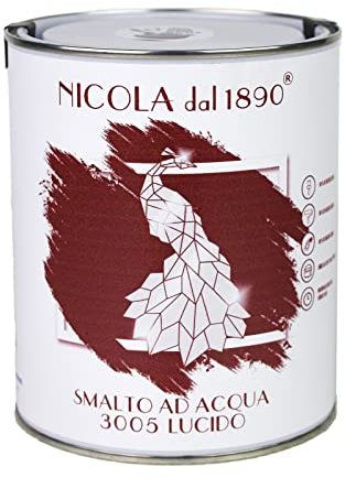 NICOLA VERNICI Smalto Acrilico a Base di Acqua, Per Interni ed Esterni, Made in Italy, Mattone Lucido - Formato 1 lt