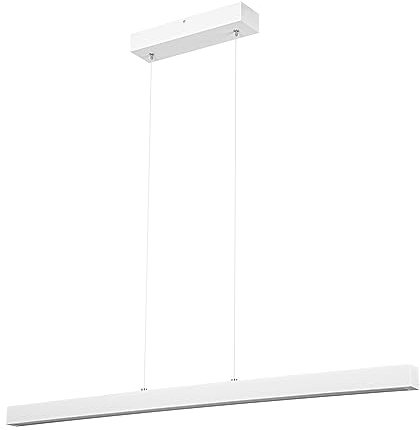 alfalux Lampe LED Hängelampe aus Holz Wohnzimmer Esszimmerlampe Hängeleuchte Pendelleuchte Esstischlampe Küchenlampe Höhenverstellbar 100 cm LED100KB-3K-WEIß