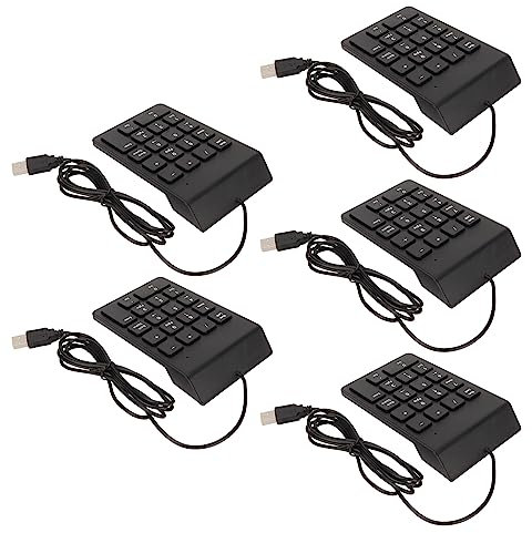 Bewinner Teclado Numérico con Cable USB, Teclado Numérico Externo Mini de 18 Teclas para Computadora Portátil, Escritura Silenciosa, Teclado Numérico Ergonómico para Contador Bancario, (5