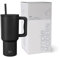 Simple Modern Thermobecher mit Strohhalm und Griff | Isolierter Edelstahl-Trinkbecher Eiskaffee-Reisebecher | Geschenke für Frauen und Männer | Trek | 890ml | Midnight Black