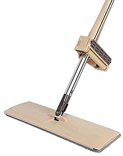 Trapeador/trapeador para Piso Plano Lavado a Mano Trapeador exprimible Trapeador de nivelación automática Limpiador de Piso con Almohadilla de Microfibra Herramienta de Limpieza Trapeador Plano