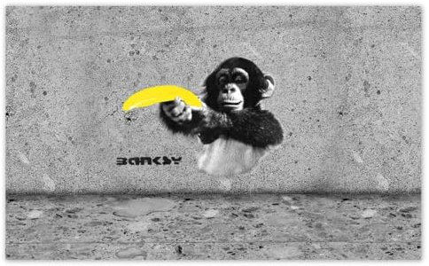 Tapete Vlies 520x318cm Banksy Affe Banane Nr. H5655M_TV5BC