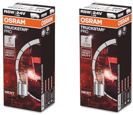 Osram TRUCKSTAR® PRO R5W, 120% mehr Helligkeit, Halogen-Signallampe, 5627TSP, 24V LKW Lampe, Faltschachtel (10 Lampen) (Packung mit 2)