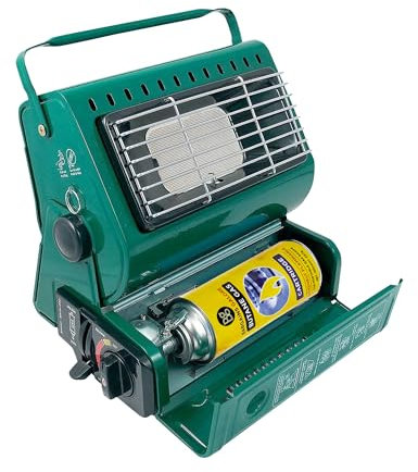 Portable Gas Heater - Outdoor Camping Heater for Caravan, Fishing, & Skiing Trips | Butane Gas Canister, Pressure Sensing Shut Off & Automatic Ignition - Bottles Stove Cooker Chef Bbq Heaters