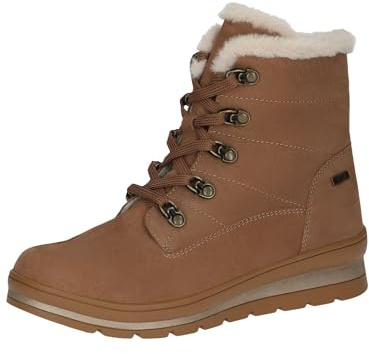 CAPRICE Damen Stiefeletten zum Schnüren Gefüttert Wasserabweisend, Braun (Nut Nubuc), 37 EU