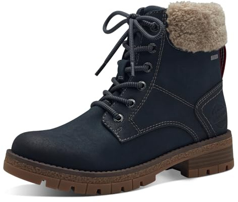 s.Oliver Damen Stiefeletten zum Schnüren mit Reißverschluss Wasserabweisend, Blau (Navy), 42 EU