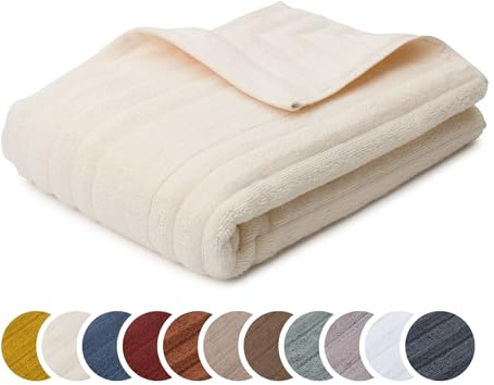 liebling Duschtuch Luxus Bio Baumwolle, Serie Marseille, 770 gr. / m², 70 x 140 cm, Ökotex, 60 Grad, saugstark, schnelltrocknend, Farbe: Creme