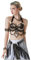 CRETUAO Frauen Bauchtanz Neckholder BH Tops, Kette Fransen Swags Push Up Perlen Muscheln BH, Boho Münzen Top Tribal Dance BH,Schwarz,L