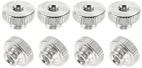 QUARKZMAN Dadi a Farfalla Scanalati, 8 Pezzi Dado M3 in Acciaio al Carbonio con Foro Passante Testa Alta, Argento