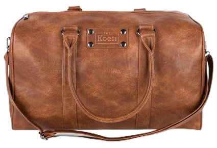 YourSurprise Personalisierte leder reisetasche - Weekender herren mit namen (PU-Leder)