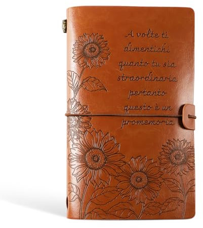 GEBETTER Italienisch A6 Notizbuch 60 Blatt/120 Seiten PU Notizblock Kunstleder Tagebuch Planner Vintage Journal Reisenotizbuch Geschenke Reisetagebuch für Arbeiten Leben und Reisen