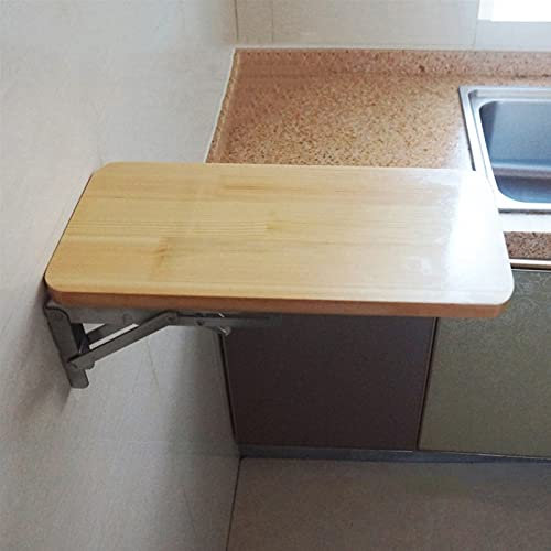 Tisch Küche Esstisch Home Office Arbeit Laptop Computer Schreibtisch, Hängende Dropleaf Fold Down Holz Bücherregal Lerntische, Holz und Edelstahl Klammern, FANSHUAI, a, 60 * 30cm/23,5 * 12in