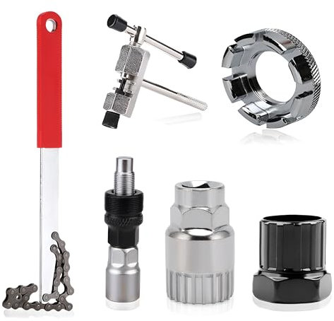 6PCS Bike Cassette Removal Tool, Bicycle Repair Tool Kit Include Crank Extractor Wrench Bottom Bracket Remover Flywheel Chain Sprocket Remover