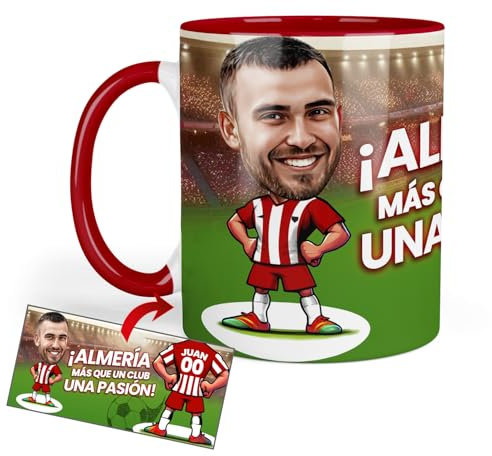 Anak Anak Tazas desayuno Futbol - Taza personalizada con caricatura y nombre - Tazas originales para regalar fanáticos futbol - Taza de futbol Español - Tazas de cafe 350 ML - Regalos (Almería)