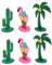 Abaodam 3 Sätze Filz Tischplatz Fühlte Desktop-schmuck Flamingo-Ornament Wohnaccessoires Kreatives Entzückendes Handwerk Baumdekoration Bürodekoration Tropischer Tischaufsatz Gefühlt
