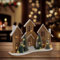 ECD Germany LED Holz Weihnachtsdorf, 38x12x27 cm, 20 LEDs warmweißes Licht, Weihnachtsdekoration, Winterdorf batteriebetrieben (2xAA), Weihnachtsstadt, Deko Häuser, Weihnachtsszene mit Beleuchtung