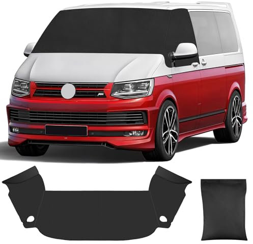 Auto Windschutzscheiben Abdeckung für VW T6 2016-2022, 600D Frontscheibe Sonnenschutz, Wasserdicht UV-Schutz Wetterfest Anti Frost Frontscheibenabdeckung