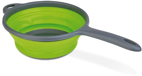 TIENDA EURASIA – Escurridor Plegable | Material Silicona Libre de BPA | Color Gris y Verde | Colador de Cocina | Medidas 29x22x9 cm | 29x13x9 cm | 38x25x3 cm | 40x22x3/9 cm (con Mango)
