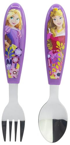 Set de 2 couverts métalliques (cuillère et fourchette) Princess Courageous Heart