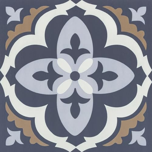 Peel and Stick Floor Tiles Self Adhesive Floor Tile Vinyl Flooring Vintage Blue for Living room Bathroom Corridor 30x30 24pcs(2.16㎡)